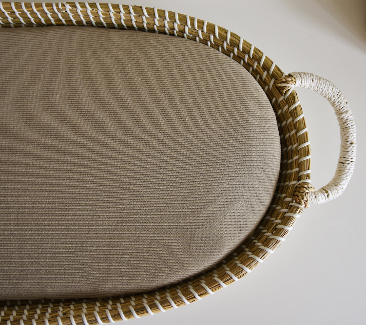 Matrashoes verschoonmand kwantum / mozesmandje "Rib beige"