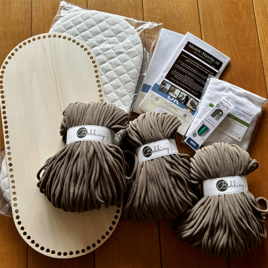 Mozesmandje Wiegje | DIY Pakket | Kleur naar Keuze | Incl Haaknaald, Matras en Molton