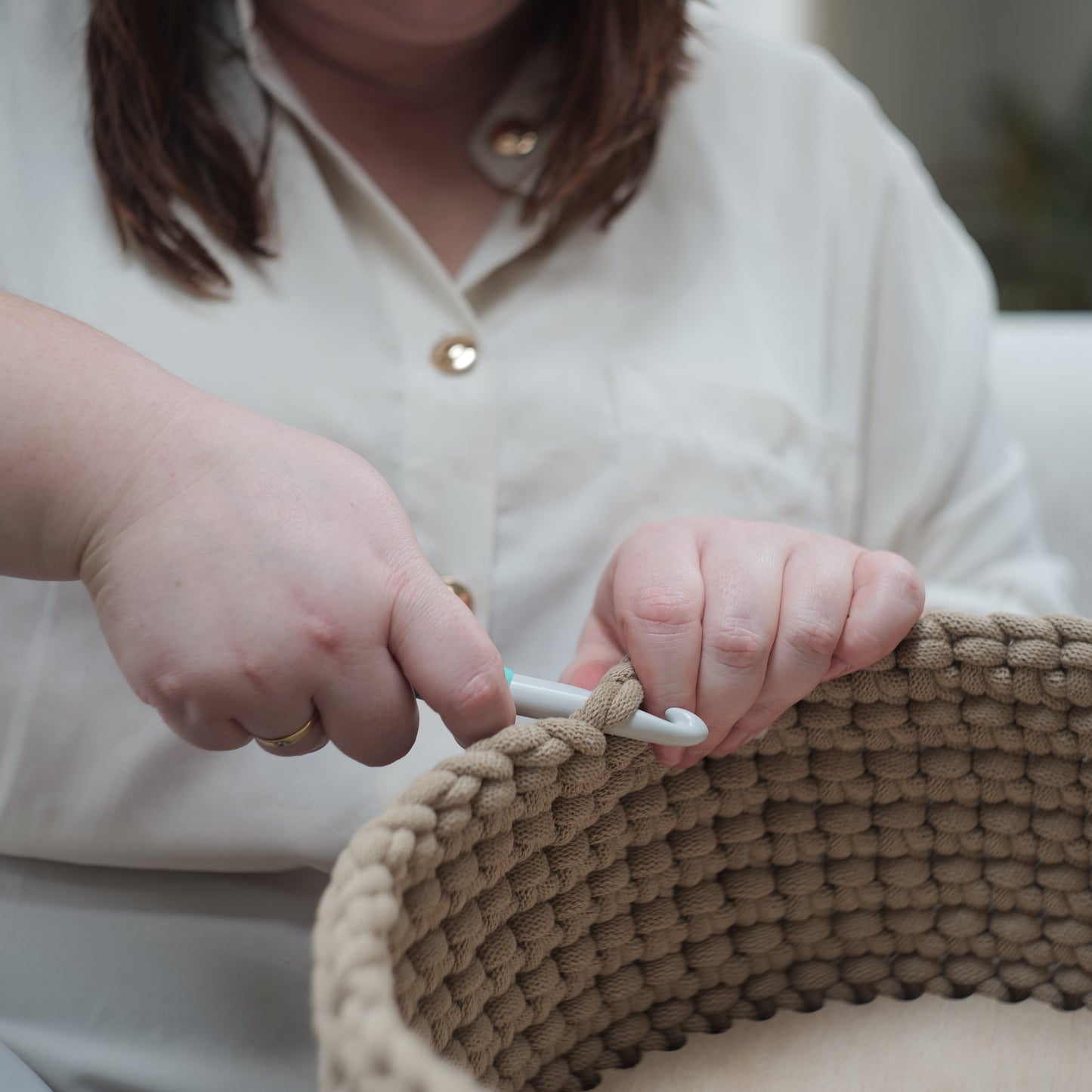 Mozesmandje Wiegje | DIY Pakket | Kleur naar Keuze | Incl Haaknaald, Matras en Molton