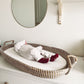 Matrashoes verschoonmand Kwantum / mozesmandje Rib velvet "wit"