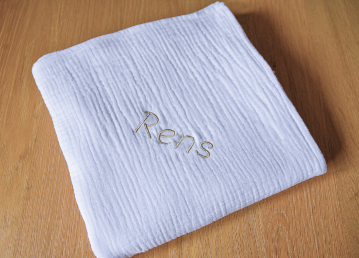 Hydrofiel doek 100x100cm met naam "wit"
