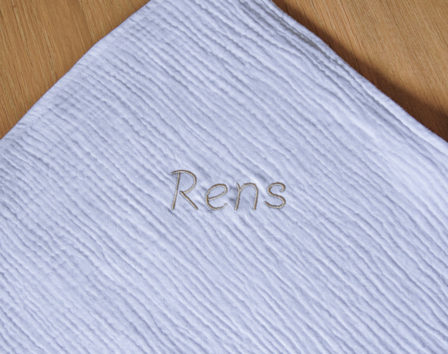 Hydrofiel doek 100x100cm met naam "wit"