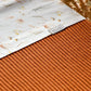 laken bloemenprint met gebreide deken cognac
