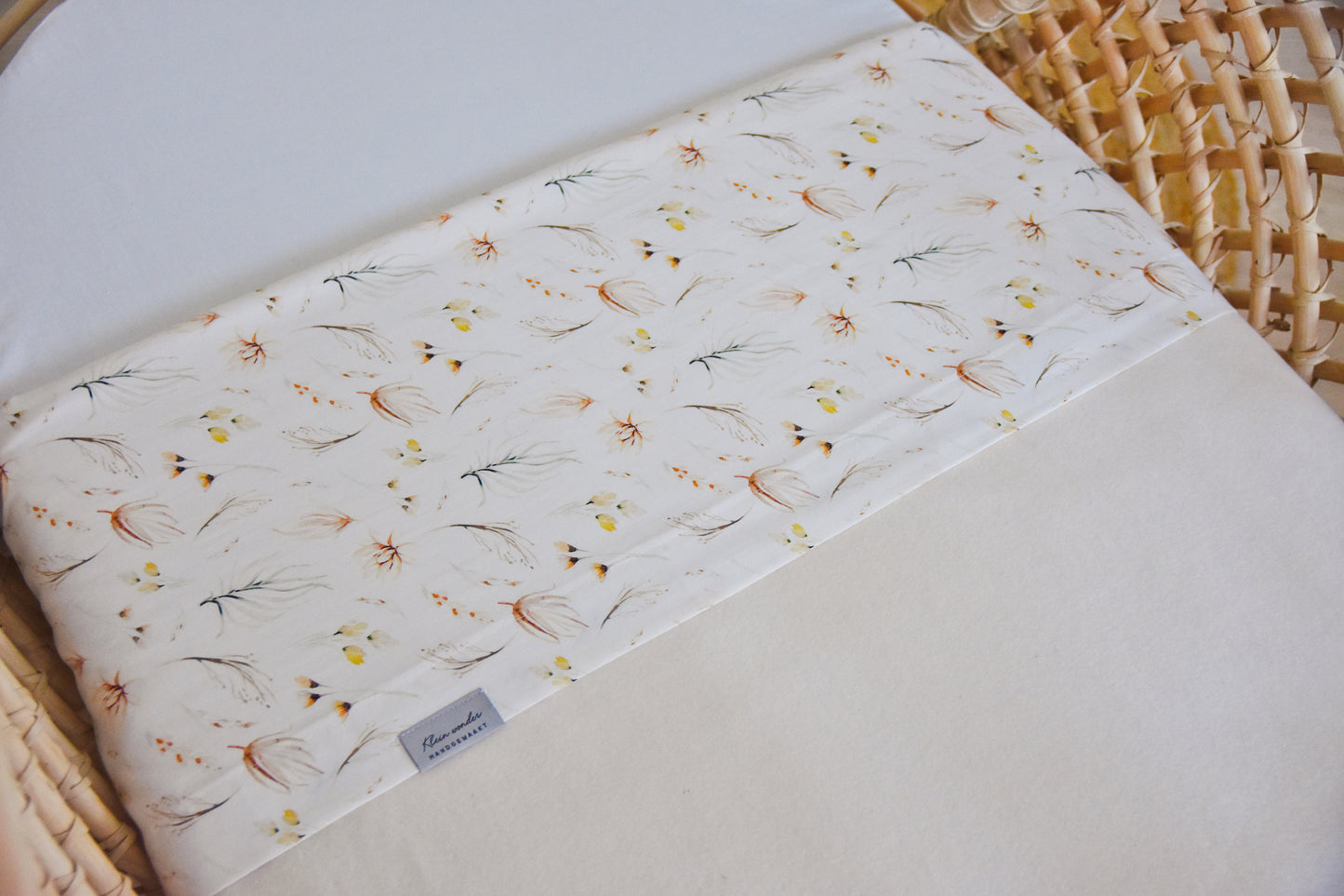 laken bloemenprint met deken fleece beige