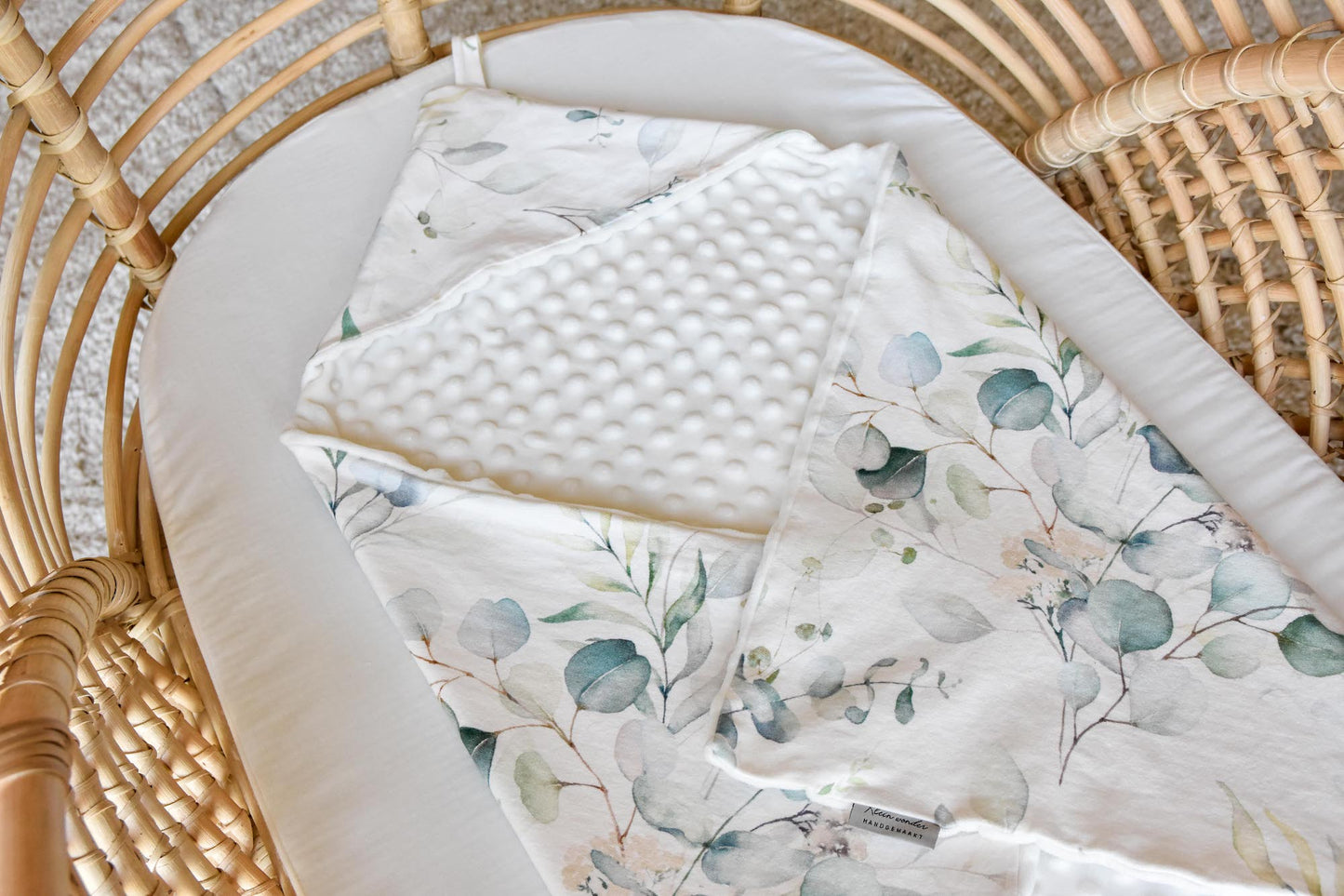 Wikkeldeken "Eucalyptus + Minky Fleece"