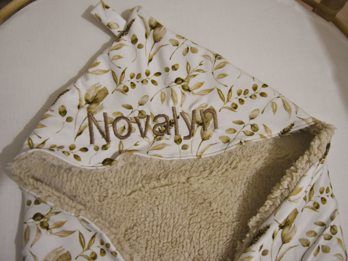 Gepersonaliseerd met naam: Hydrofiel doek met ruffles